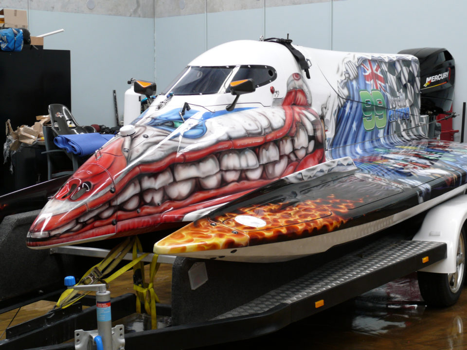 99 Phycho Clowns F1 Racing boat | Airbrush Art Usa ...